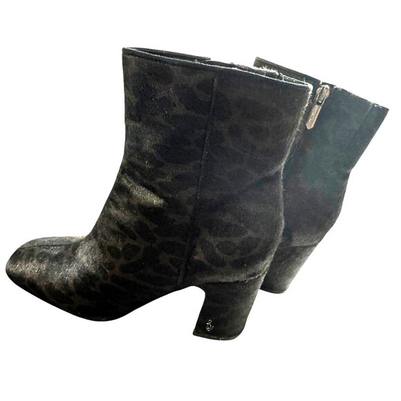 Sam Edelman Leopard Print Calf Hair Ankle Boots Size 6‎ NWOT - Picture 6 of 9
